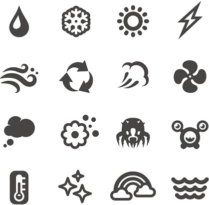 Mobico collection - Air purifier and conditioner icons.