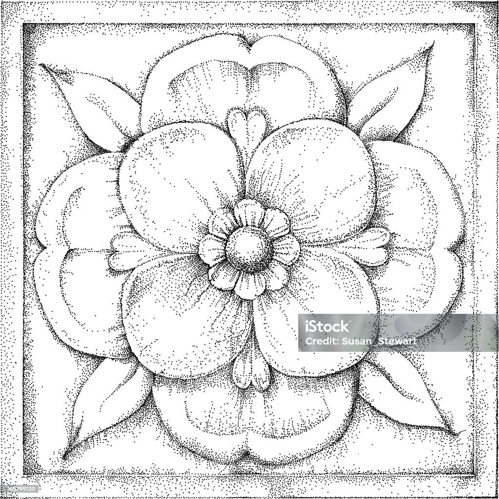 Illustration de Rose, stippled. - clipart vectoriel de Rose - Fleur libre de droits