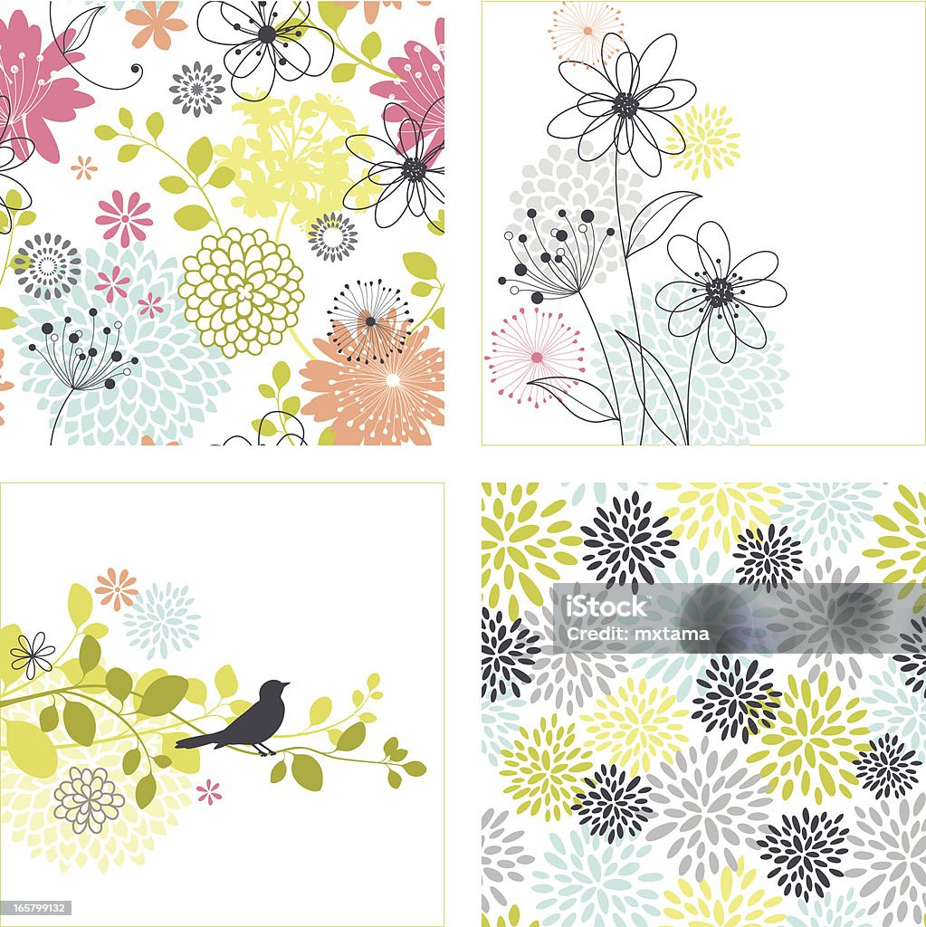 Flower Designs and Seamless Patterns Set of flower designs and seamless floral patterns.  Additional AI9 file with uncropped shapes and hi res jpeg included.  Scroll down to see more of my illustrations. Flower stock vector