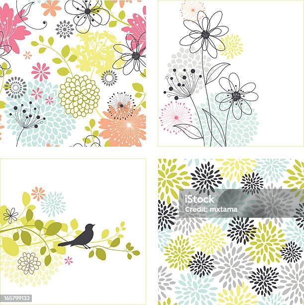 Flower Designs And Seamless Patterns Stock Illustration - Download Image Now - Flower, Floral Pattern, Springtime