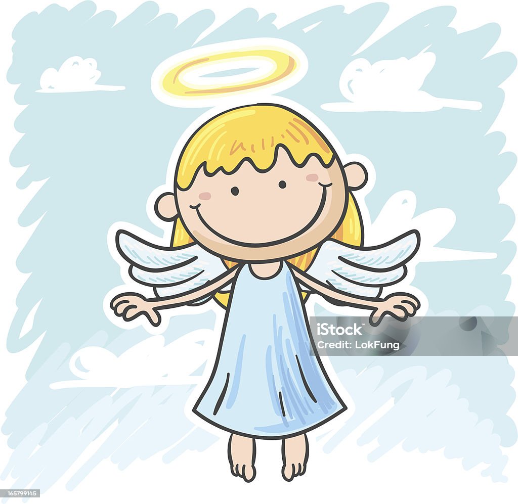 Kleiner Engel Mädchen Comicfigur Stock Vektor Art und mehr Bilder ...