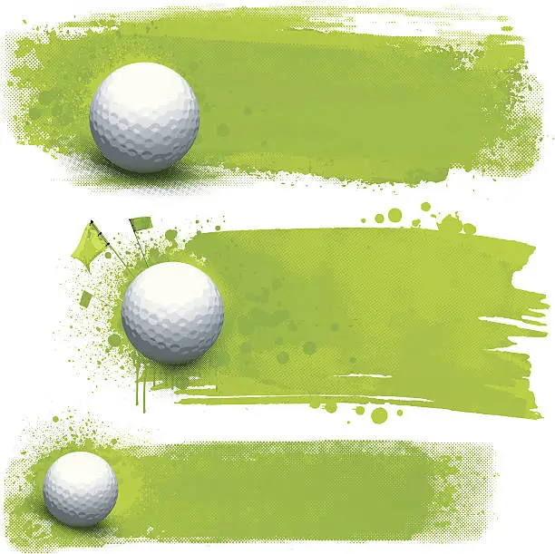 Vector illustration of Golf grunge banners