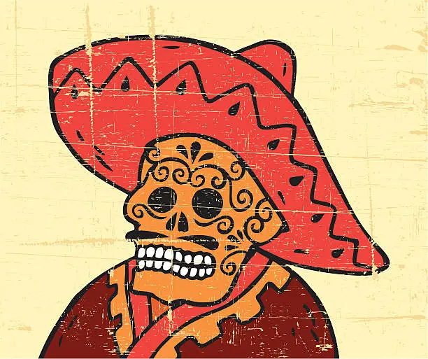 Vector illustration of Mexican Skull Sign