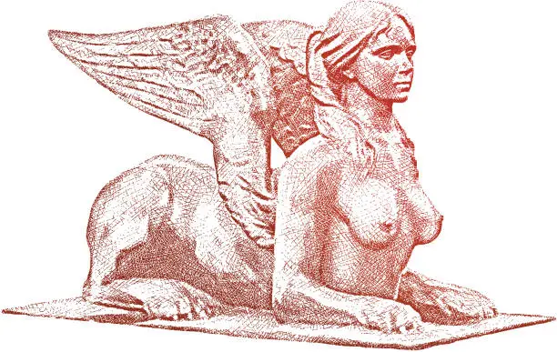 Vector illustration of Female Sphinx