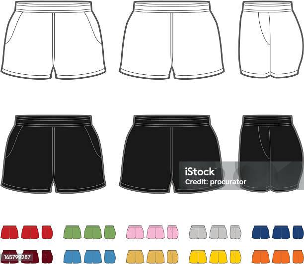 Pantaloncini Rugby - Immagini vettoriali stock e altre immagini di Pantaloncini - Pantaloncini, Sport, Rosso