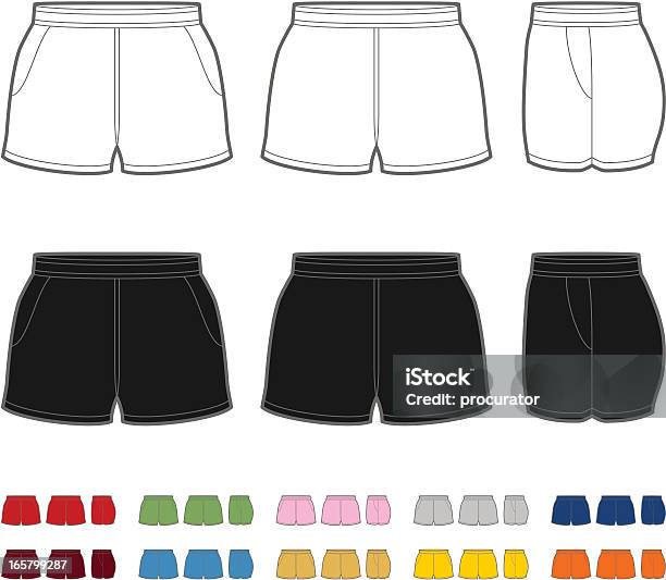 럭비 반바지 반바지에 대한 스톡 벡터 아트 및 기타 이미지 - 반바지, 스포츠, 빨강