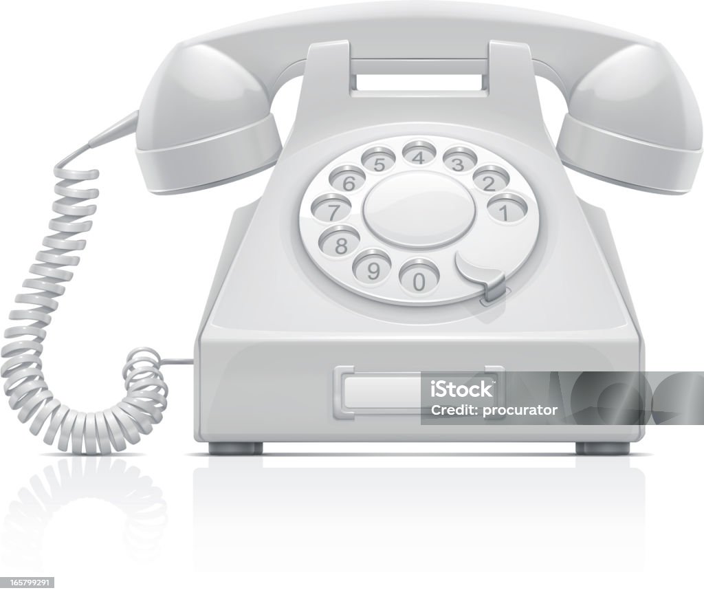 Telephone Vector illustration of white retro phone. Telephone stock vector