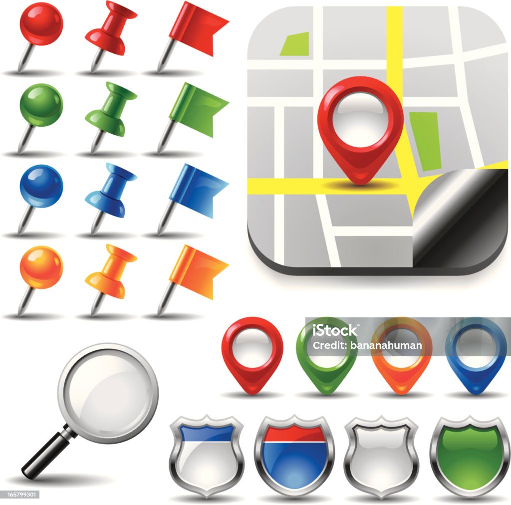 Map Pin Tick Map Pins Stock Illustration - Download Image Now - Bulletin Board ...