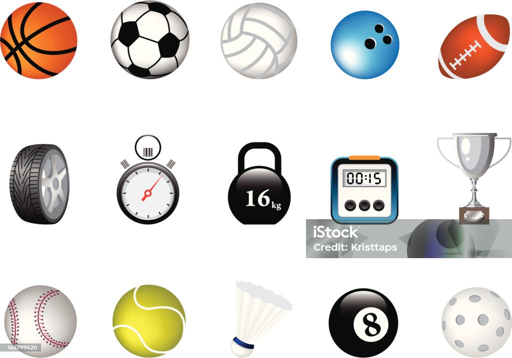 Cor icons- Desporto - Royalty-free Floorball arte vetorial