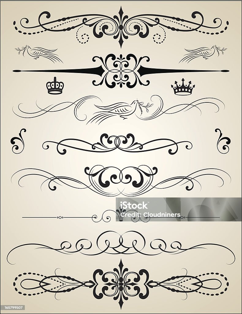 Декоративные вектор страницы правил calligraphic - Векторная графика Украшенный роялти-фри