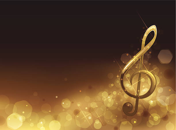 Golden Musical Background vector art illustration