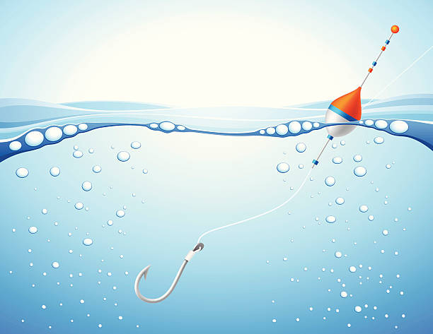 крючок и плавайте под водой - fishing bobber stock illustrations