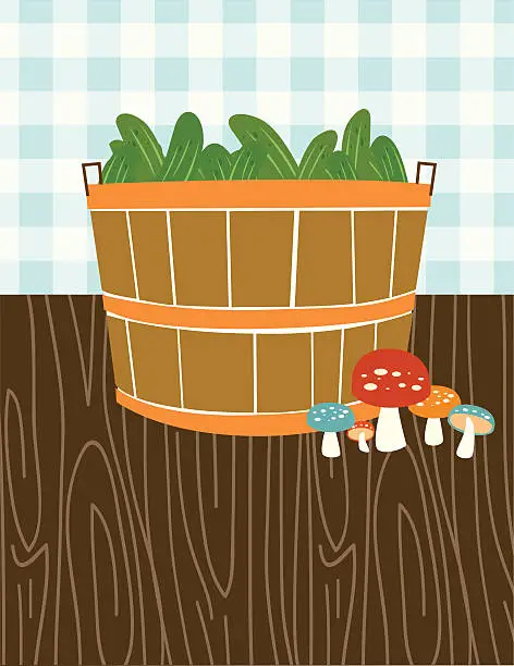 Vector illustration of Bushel Basket