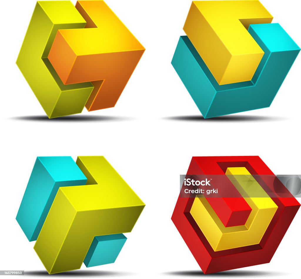 Cube Design Examples Cube Design Element Stock Illustration - Download Image Now - Puzzle ...
