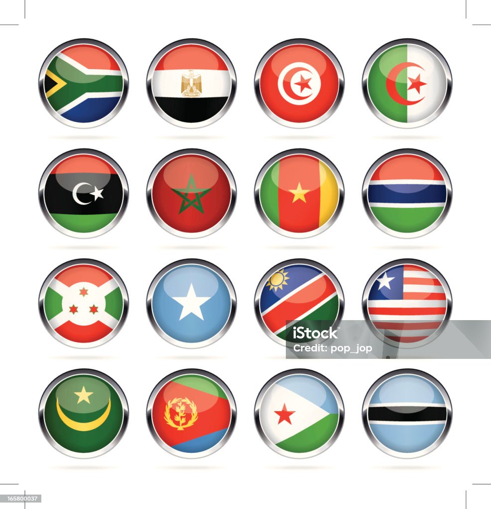 Partido icono bandera de cromo colección-África - arte vectorial de Bandera libre de derechos