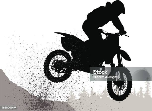 Mudn Bike Vector Silhouette Stock Illustration - Download Image Now - Motocross, In Silhouette, Mud