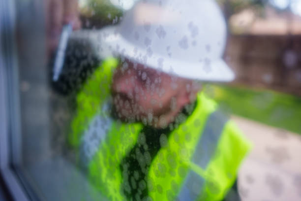 istock Young Caucasian Man in Hard Hat Performing Interior Home Inspection 1658001301