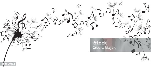 istock Musical notes floating as dandelion seeds 165800132
