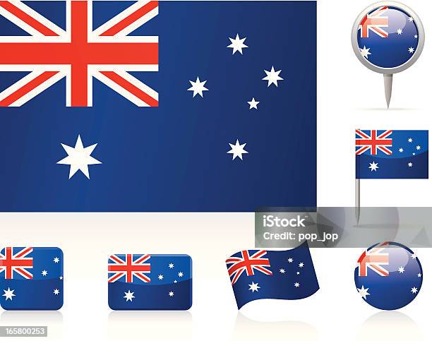 Reihe Von Australischen Flags Stock Vektor Art und mehr Bilder von Australische Flagge - Australische Flagge, Australien, Flagge