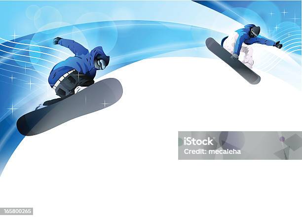 Snowboardzistami - Stockowe grafiki wektorowe i więcej obrazów Abstrakcja - Abstrakcja, Grafika wektorowa, Snowboard