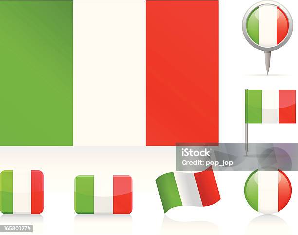 Bendera Italia Set Ikon Ilustrasi Stok - Unduh Gambar Sekarang