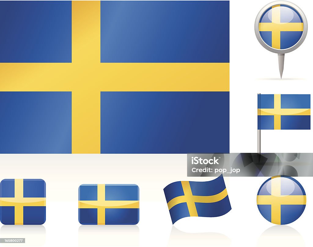 포석 of Sweden-아이콘 세트 - 로열티 프리 국기 벡터 아트