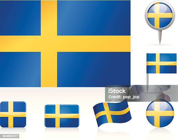 포석 Of Sweden아이콘 세트 국기에 대한 스톡 벡터 아트 및 기타 이미지 - 국기, 기, 반짝이는
