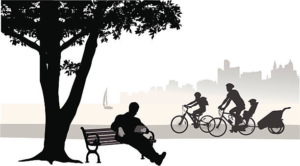 ilustrações de stock, clip art, desenhos animados e ícones de cyclingscenic - bay focus on shadow digitally generated image the human body