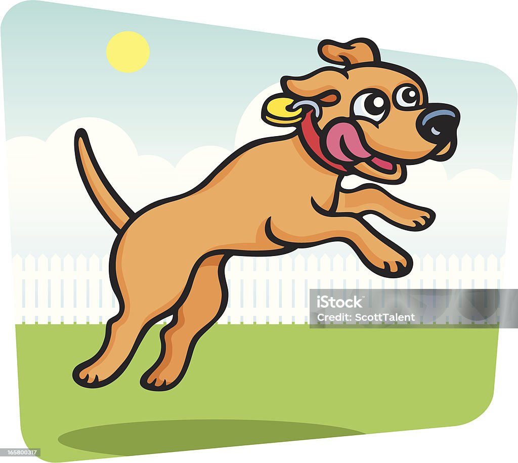 Playing Catch A dog's jumping in the backyard. Please check out my other images :) Dog stock vector