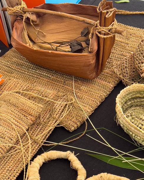 традиционные австралийские ремесла из волокна коренных народов - aborigine grass family australia indigenous culture стоковые фото и изображения