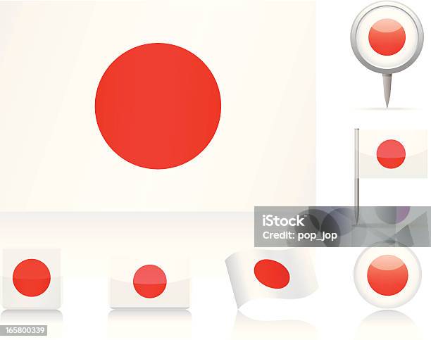 Flagi Japonii - Stockowe grafiki wektorowe i więcej obrazów Flaga Japonii - Flaga Japonii, Błyszczący, Flaga