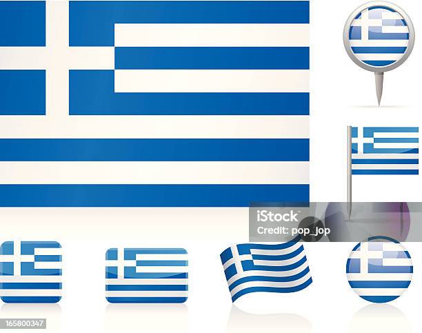 Ilustración de Banderas Conjunto De Iconos De Grecia y más Vectores Libres de Derechos de Bandera Griega - Bandera Griega, Vector, Bandera