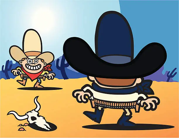 Vector illustration of Cowboy Showdown