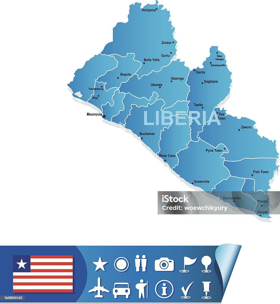 Либерия карта - Векторная графика Карта роялти-фри
