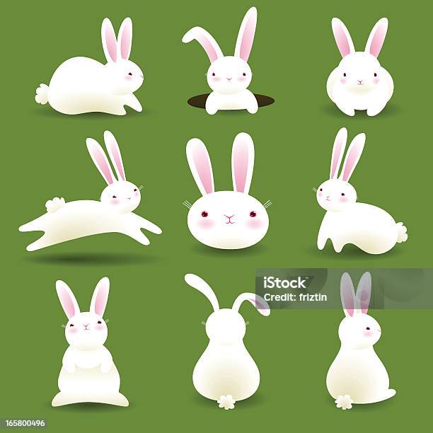 Bunnies On Grass Eps8 Stock Illustration - Download Image Now - Rabbit - Animal, Easter Bunny, Easter