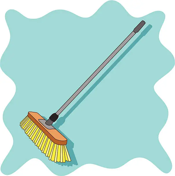 Vector illustration of push broom