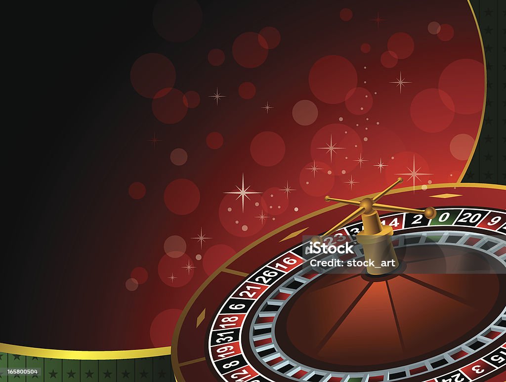 Casino fondo 3D con rueda de ruleta - arte vectorial de Casino libre de derechos