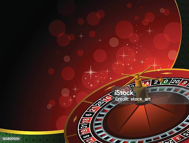 Casinò Sfondo Con 3d Ruota Della Roulette - Immagini vettoriali stock e altre immagini di Casinò - Casinò, Roulette, Sfondi