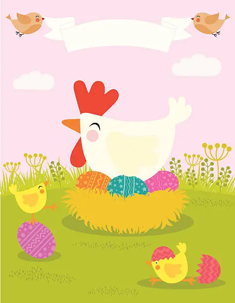 Vector illustration of Easter Greeting Card