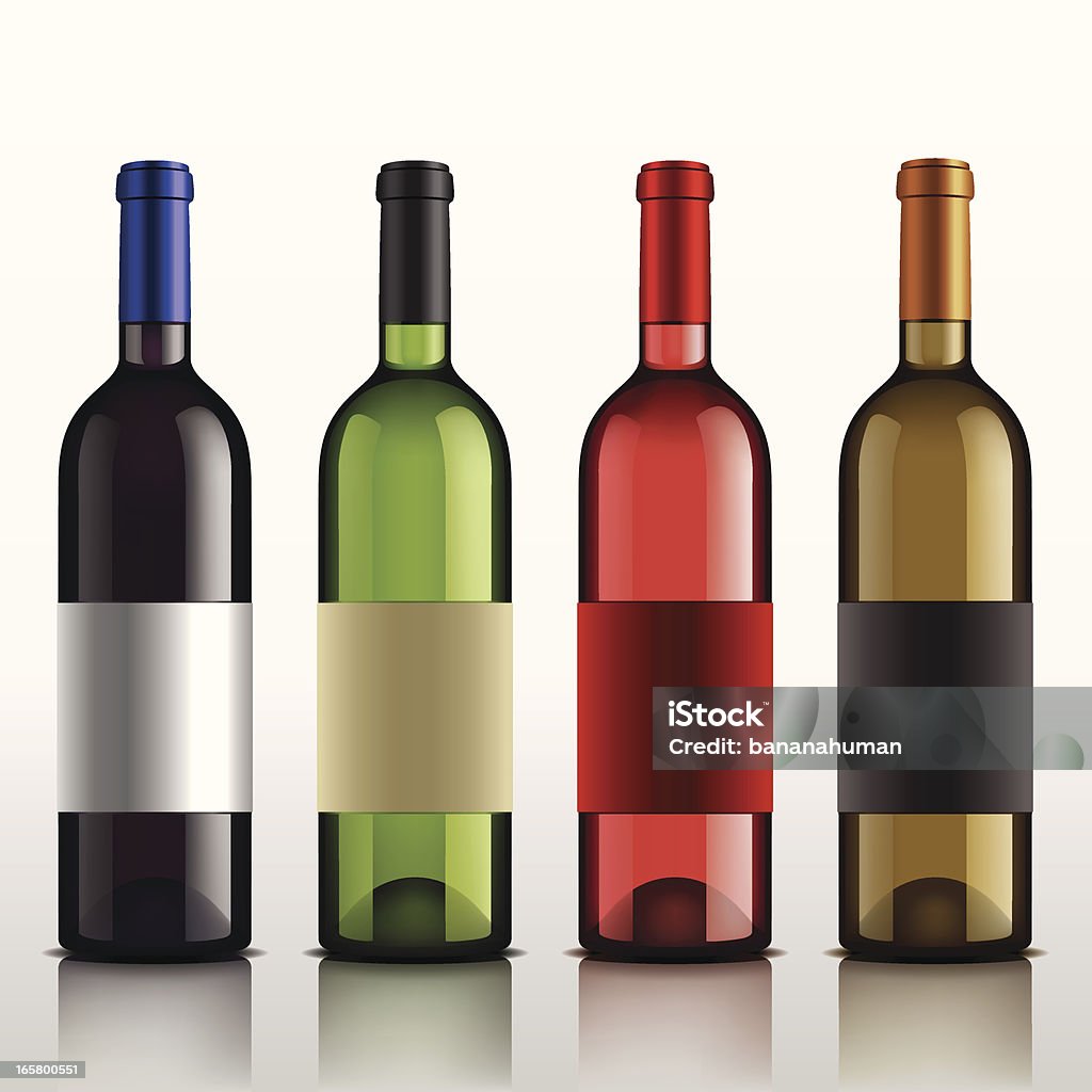 Butelek wina - Grafika wektorowa royalty-free (Alkohol - napój)