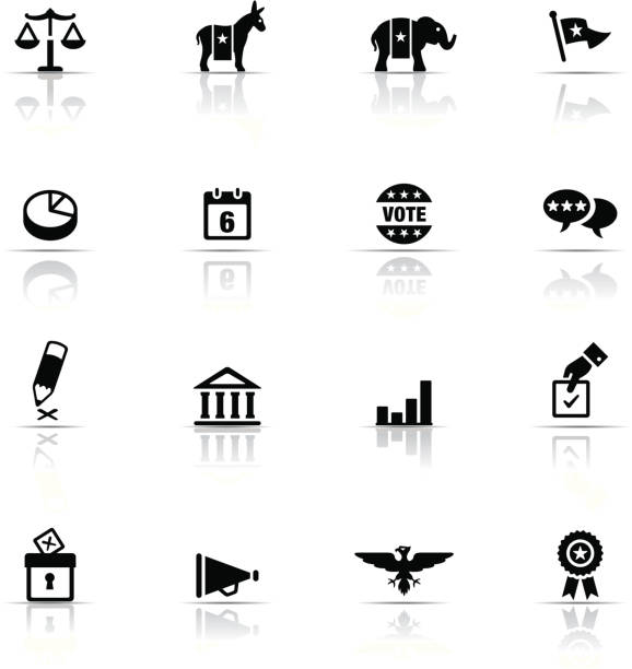 Icon Set, Politics Icon Set, Politics things on white background, made in adobe Illustrator (vector) republican national convention stock illustrations