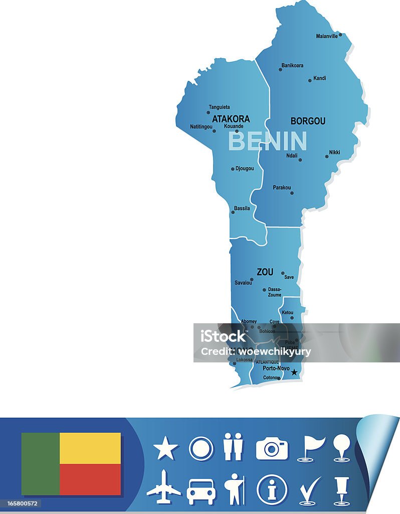 Бенин карта - Векторная графика Африка роялти-фри