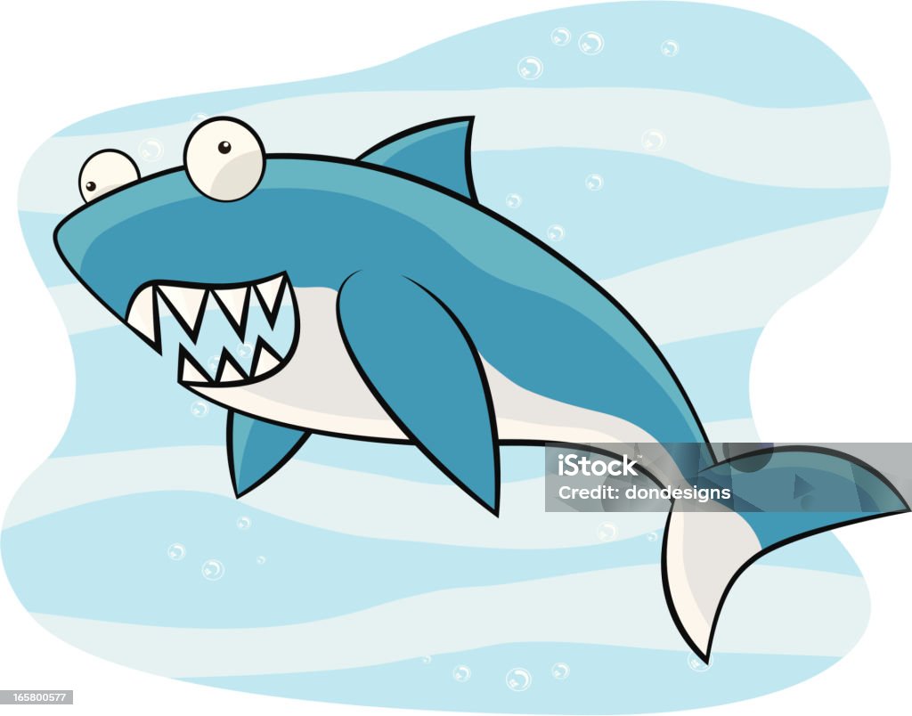 Shark Cartoon Cartoon Shark in water. Animal stock vector