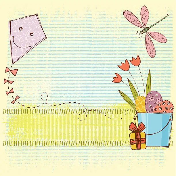 Vector illustration of Cute Easter Design