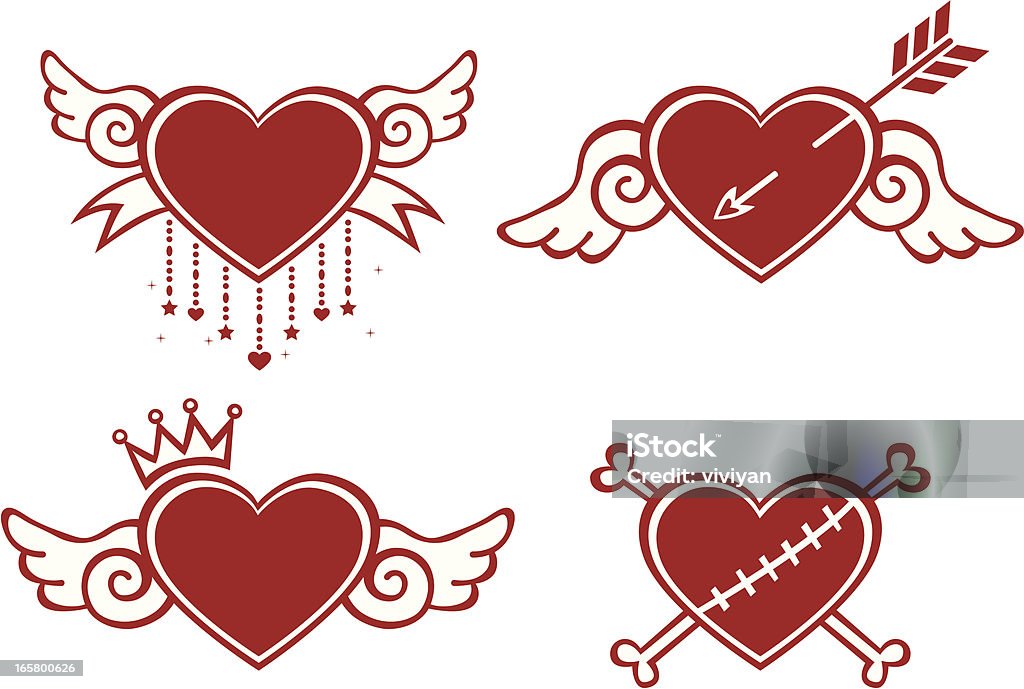 Coração com asas no Dia dos Namorados - Royalty-free Amor arte vetorial