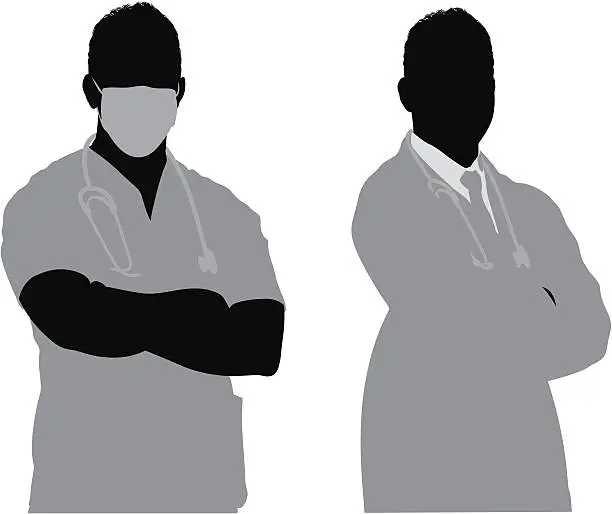 Vector illustration of Surgeon and doctor