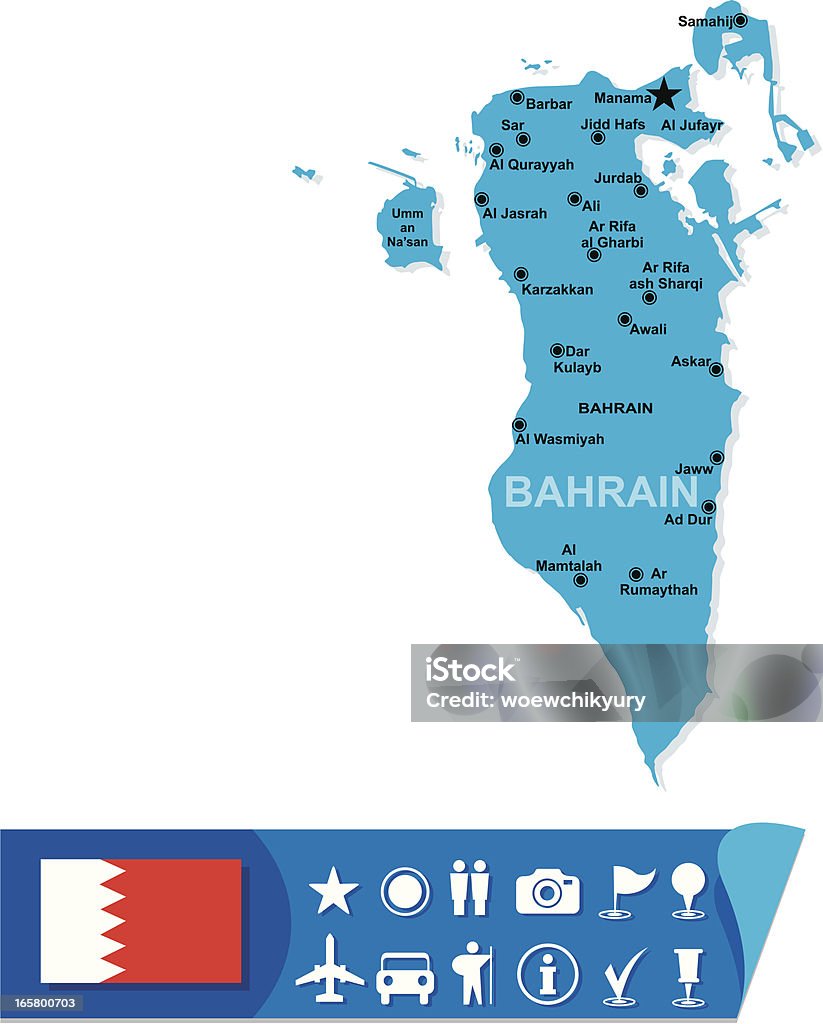 Бахрейн карта - Векторная графика Азия роялти-фри