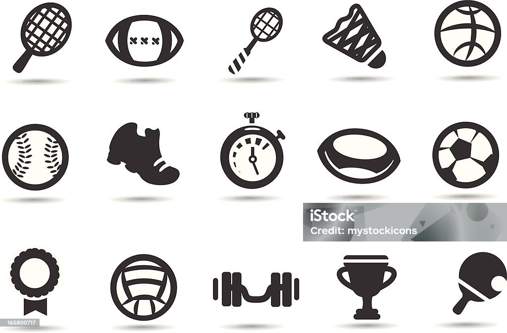 Sport Sprzęt Symbole - Grafika wektorowa royalty-free (Badminton - sport)