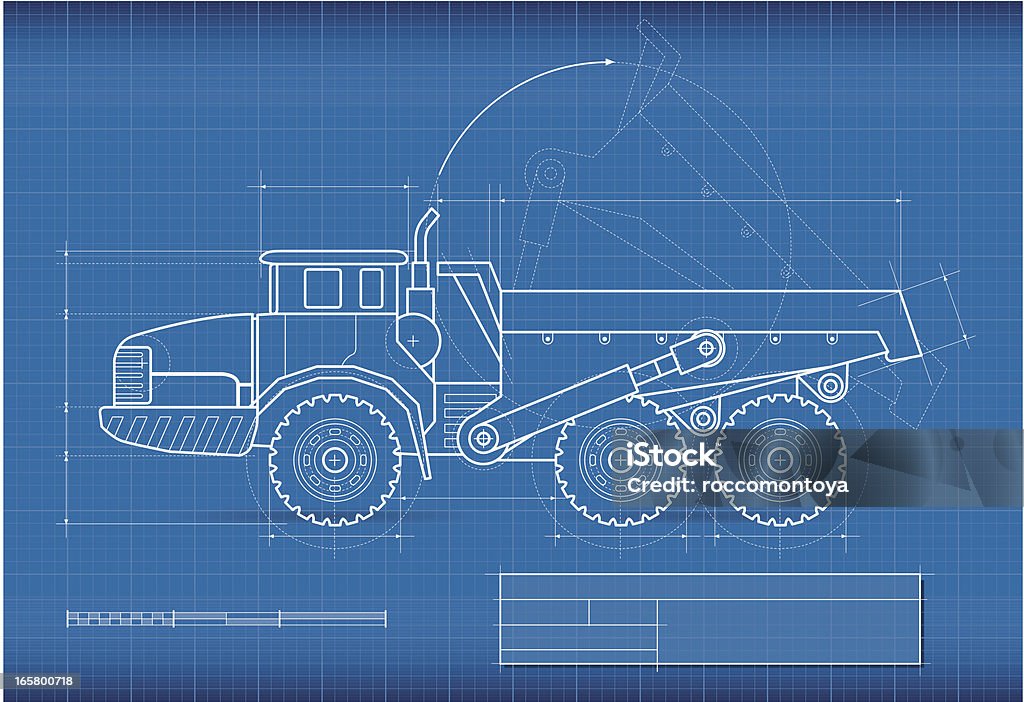 Blueprint, Kipper - Lizenzfrei Bergbau Vektorgrafik