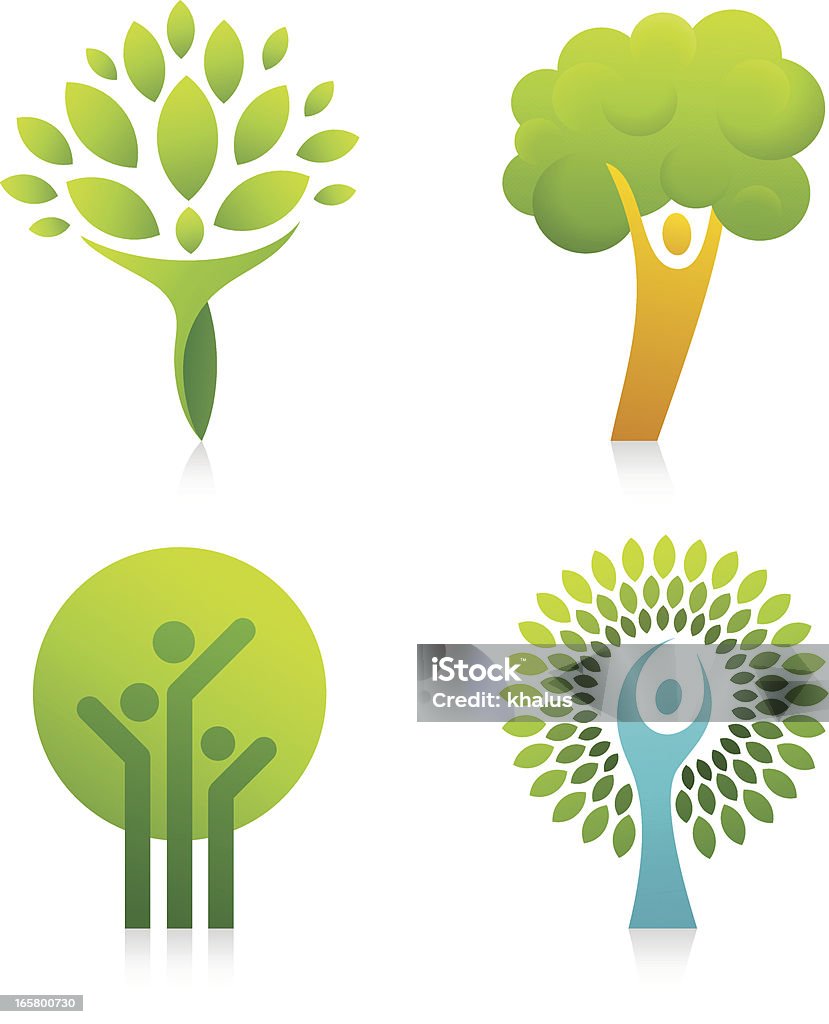 People Tree Collection of tree with people design element. Circle stock vector